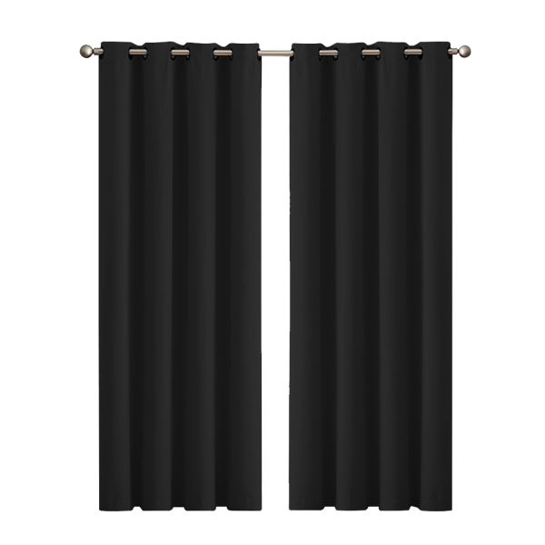 2x Blockout Curtains Panels 3 Layers Eyelet Room Darkening – 140 x 230 cm, Taupe