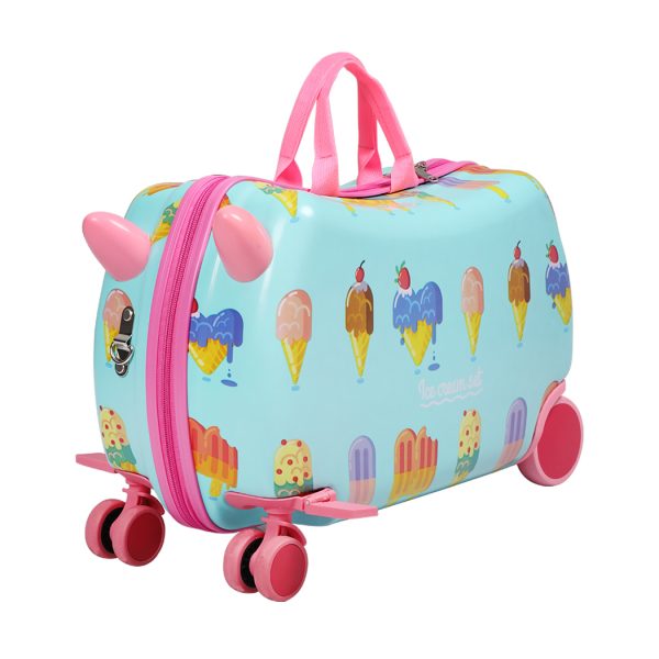 Kids Ride On Suitcase Children Travel Luggage Carry Bag Trolley