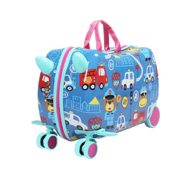 Kids Ride On Suitcase Children Travel Luggage Carry Bag Trolley