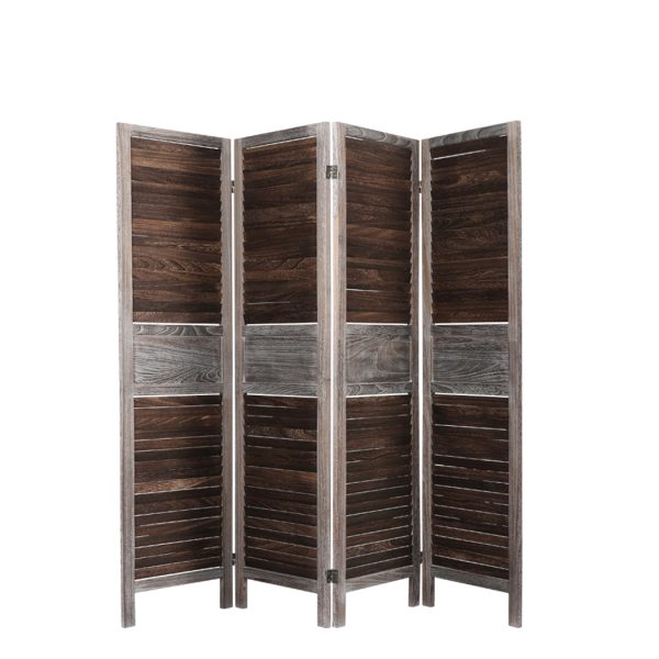 Washpool Room Divider Folding Screen Privacy Dividers Stand Wood Brown