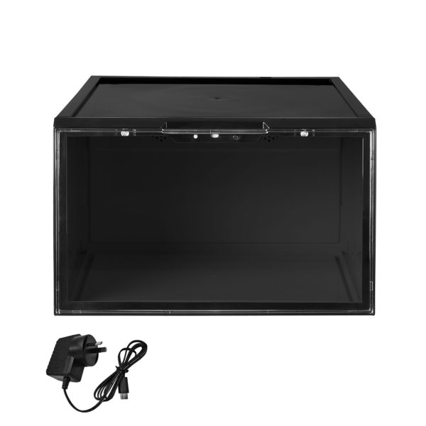 LED Sneaker Display Case Lighted Shoe Storage Boxes Sound Control Magnetic