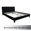 Armthorpe Double Size Leatheratte Bed Frame with Metal Joint Slat Base
