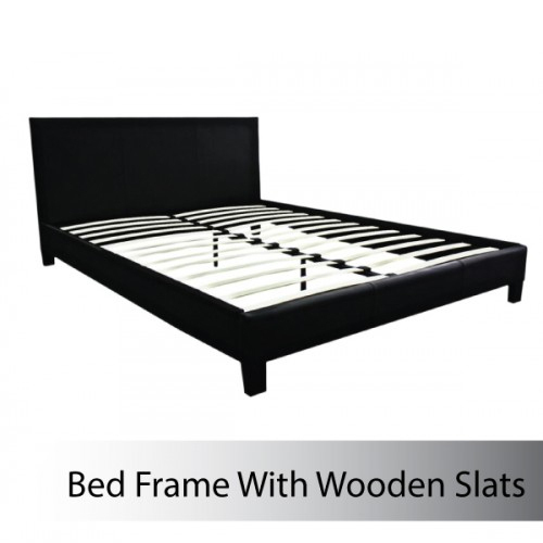 Armthorpe Double Size Leatheratte Bed Frame with Metal Joint Slat Base