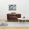 Hinesville Faux Sofa Brown Lounge Set for Living Room Couch with Wooden Frame
