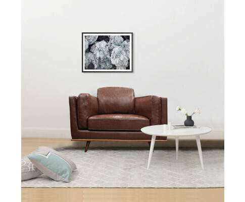 Hinesville Faux Sofa Brown Lounge Set for Living Room Couch with Wooden Frame