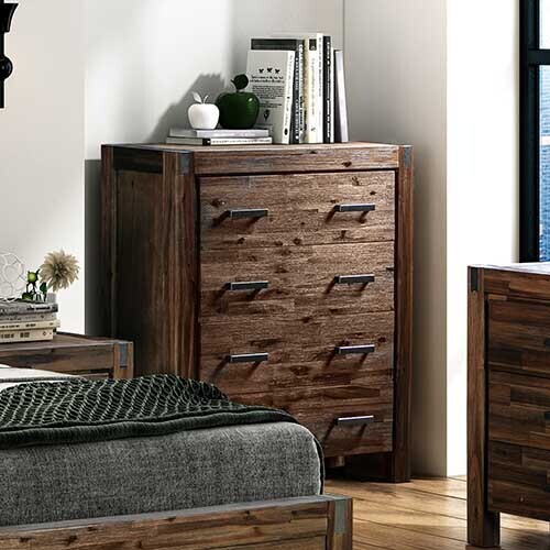 Tallboy with 4 Storage Drawers Assembled Solid Wooden