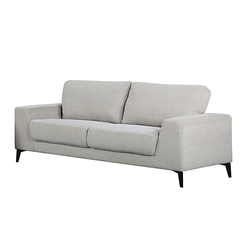 Wanaque Sofa Light Grey Fabric Lounge Set for Living Room Couch with Solid Wooden Frame Black Legs