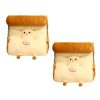 Smiley Face Toast Bread Wedge Cushion Stuffed Plush Cartoon Back Support Pillow Home Decor