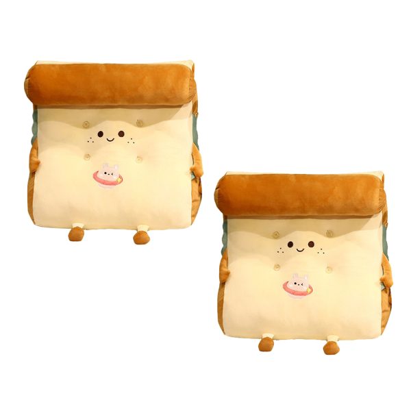 Smiley Face Toast Bread Wedge Cushion Stuffed Plush Cartoon Back Support Pillow Home Decor