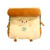 Cute Face Toast Bread Wedge Cushion Stuffed Plush Cartoon Back Support Pillow Home Decor