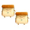 Cute Face Toast Bread Wedge Cushion Stuffed Plush Cartoon Back Support Pillow Home Decor