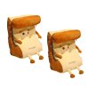 Cute Face Toast Bread Wedge Cushion Stuffed Plush Cartoon Back Support Pillow Home Decor
