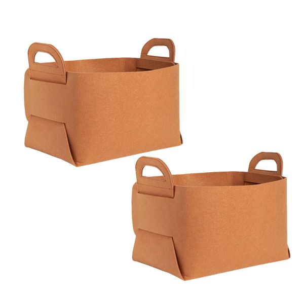 Coffee Foldable Felt Storage Portable Collapsible Bag Home Office Foldable Organiser with Carry Handles