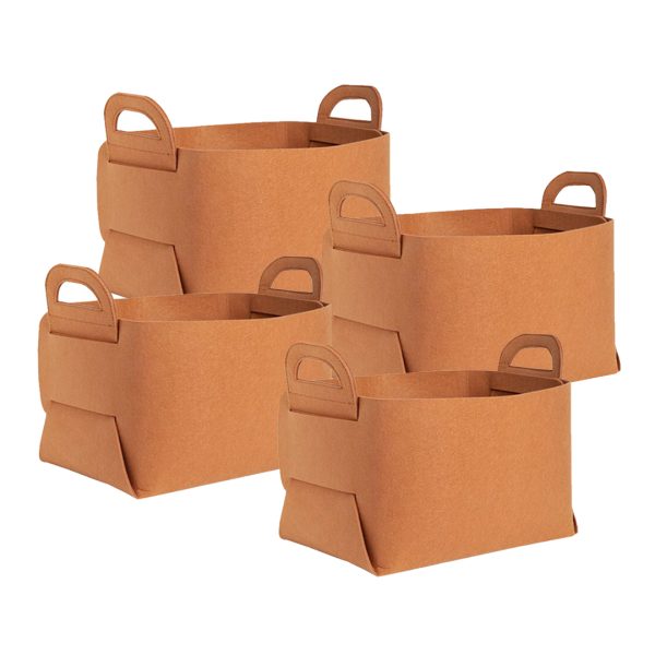 Coffee Foldable Felt Storage Portable Collapsible Bag Home Office Foldable Organiser with Carry Handles