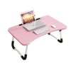 Portable Bed Table Adjustable Foldable Bed Sofa Study Table Laptop Mini Desk with Notebook Stand Card Slot Holder Home Decor