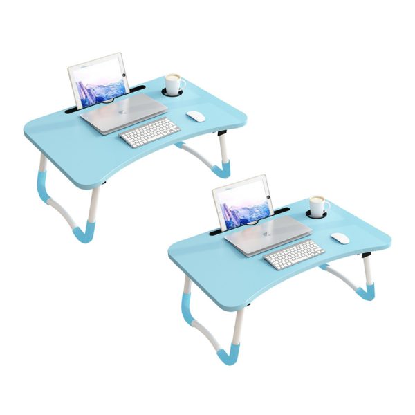 Portable Bed Table Adjustable Foldable Bed Sofa Study Table Laptop Mini Desk with Notebook Stand Cup Slot Home Decor