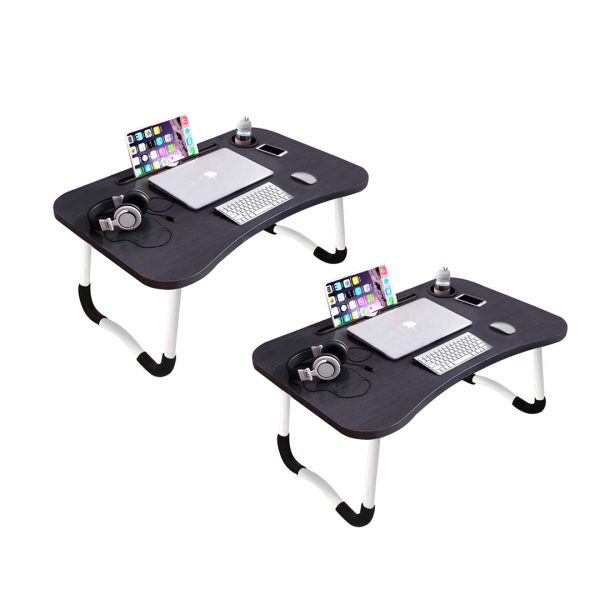 Portable Bed Table Adjustable Foldable Bed Sofa Study Table Laptop Mini Desk with Notebook Stand Cup Slot Home Decor
