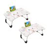 Portable Bed Table Adjustable Foldable Bed Sofa Study Table Laptop Mini Desk with Drawer and Cup Slot Home Decor