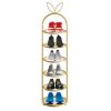 Gold Plated Metal Shoe Organizer Space Saving Portable Footwear Storage Shelf
