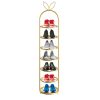 Gold Plated Metal Shoe Organizer Space Saving Portable Footwear Storage Shelf