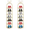Gold Plated Metal Shoe Organizer Space Saving Portable Footwear Storage Shelf