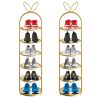 Gold Plated Metal Shoe Organizer Space Saving Portable Footwear Storage Shelf
