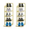 Gold Plated Metal Shoe Organizer Space Saving Portable Footwear Storage Shelf