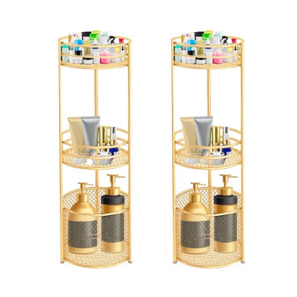 3 Tier Bathroom Freestanding Storage Shelf Multifunctional Display Rack Organiser with Basket