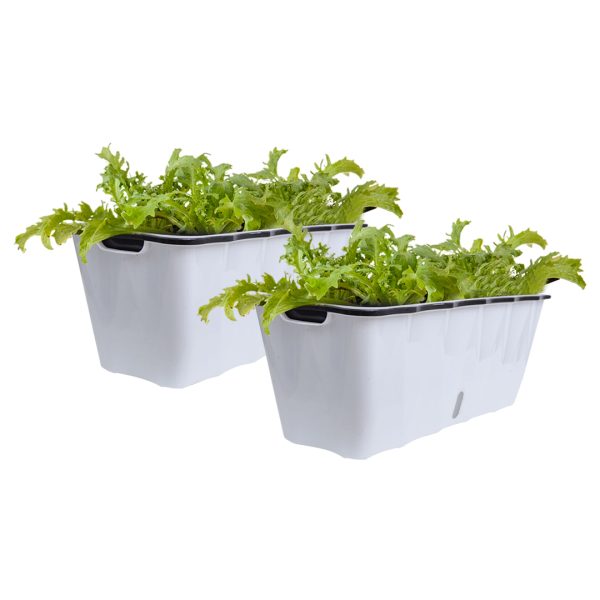 Rectangular Flowerpot Vegetable Herb Flower Outdoor Plastic Box Garden Decor