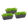 49.5cm Rectangular Planter Vegetable Herb Flower Outdoor Plastic Box with Holder Balcony Garden Décor