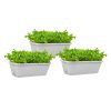 49.5cm Rectangular Planter Vegetable Herb Flower Outdoor Plastic Box with Holder Balcony Garden Décor