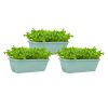 49.5cm Rectangular Planter Vegetable Herb Flower Outdoor Plastic Box with Holder Balcony Garden Décor