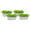 49.5cm Rectangular Planter Vegetable Herb Flower Outdoor Plastic Box with Holder Balcony Garden Décor