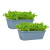 49.5cm Rectangular Planter Vegetable Herb Flower Outdoor Plastic Box with Holder Balcony Garden Décor
