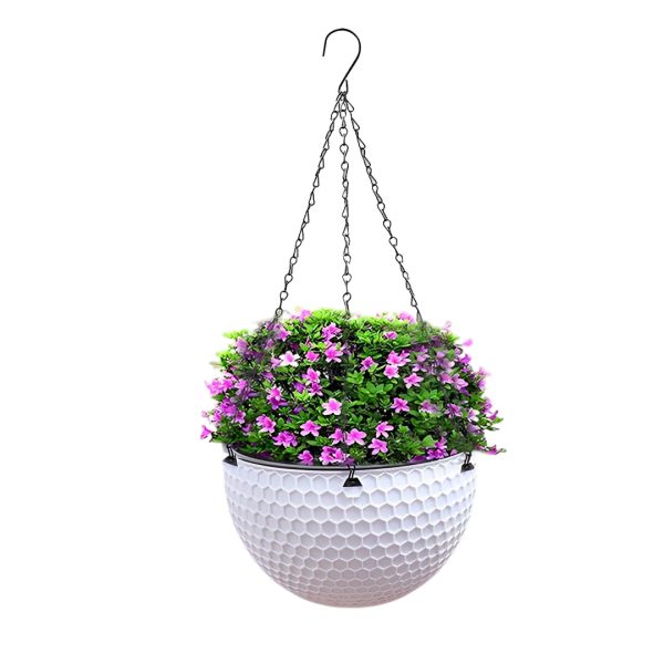 Hanging Resin Flower Pot Self Watering Basket Planter Indoor Outdoor Garden Decor