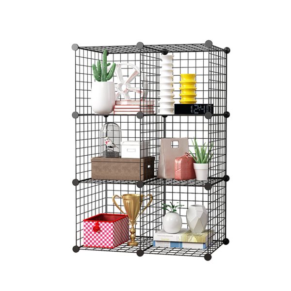 Black Portable Cube Storage Organiser Foldable DIY Modular Grid Space Saving Shelf