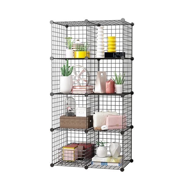 Black Portable Cube Storage Organiser Foldable DIY Modular Grid Space Saving Shelf