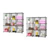 Black Portable Cube Storage Organiser Foldable DIY Modular Grid Space Saving Shelf