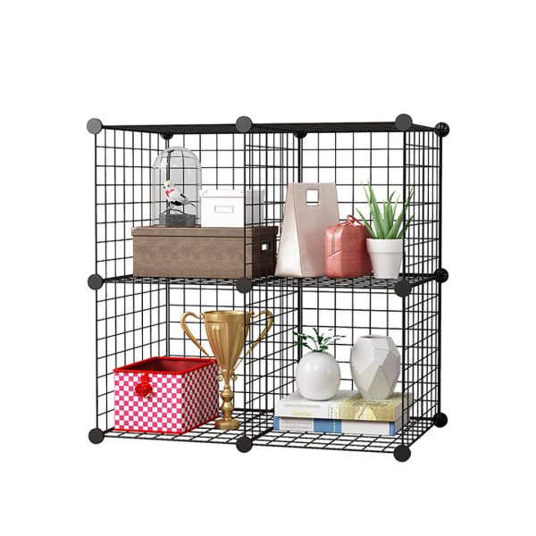 Black Portable Cube Storage Organiser Foldable DIY Modular Grid Space Saving Shelf