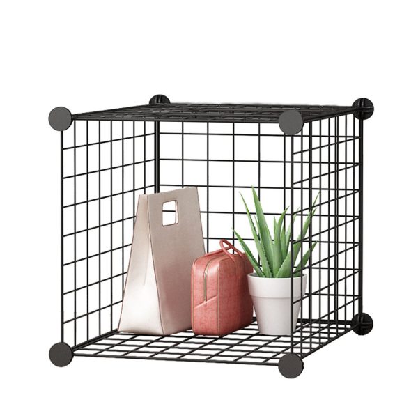 Black Portable Cube Storage Organiser Foldable DIY Modular Grid Space Saving Shelf