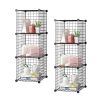 Black Portable Storage Organiser Foldable DIY Modular Grid Space Saving Shelf