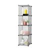 Black Portable Storage Organiser Foldable DIY Modular Grid Space Saving Shelf