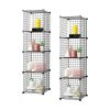 Black Portable Storage Organiser Foldable DIY Modular Grid Space Saving Shelf