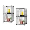 Black Portable Storage Organiser Foldable DIY Modular Grid Space Saving Shelf