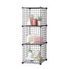 Black Portable Storage Organiser Foldable DIY Modular Grid Space Saving Shelf