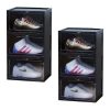 Portable Shoe Organiser Sneaker Footwear Folding Plastic Bin Stackable Storage Box with Magnetic Door