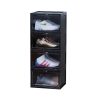 Portable Shoe Organiser Sneaker Footwear Folding Plastic Bin Stackable Storage Box with Magnetic Door