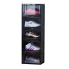 Portable Shoe Organiser Sneaker Footwear Folding Plastic Bin Stackable Storage Box with Magnetic Door