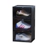 Portable Shoe Organiser Sneaker Footwear Folding Plastic Bin Stackable Storage Box with Magnetic Door