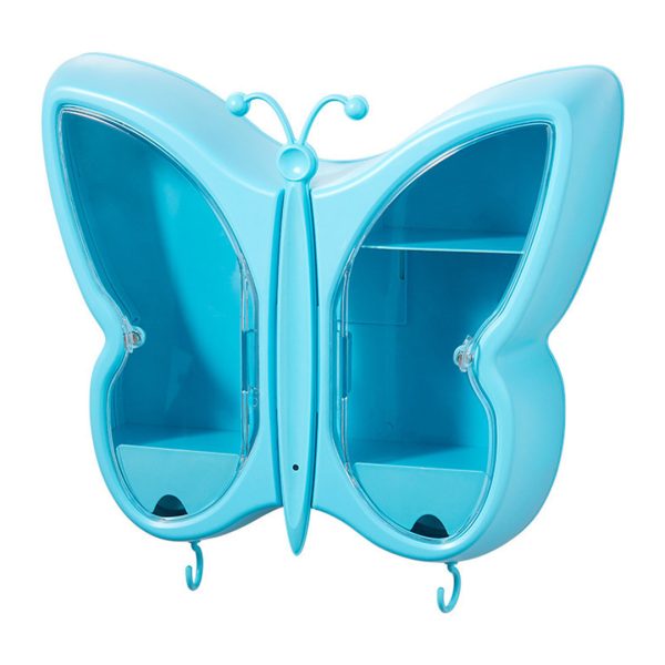Butterfly Shape Wall-Mounted Makeup Organiser Dustproof Waterproof Bathroom Storage Box Home Decor